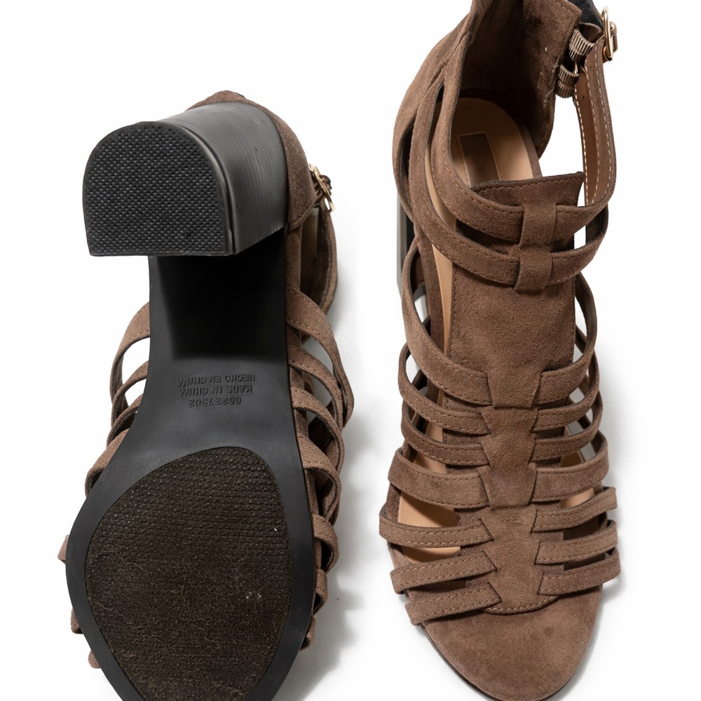 Elegant Brown Strappy Women's Heels - Picture 3 of 3